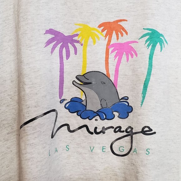 Vintage Mirage Las Vegas Dolphin Tshirt 90s Retro Jerzees XXL Made USA - Picture 2 of 11